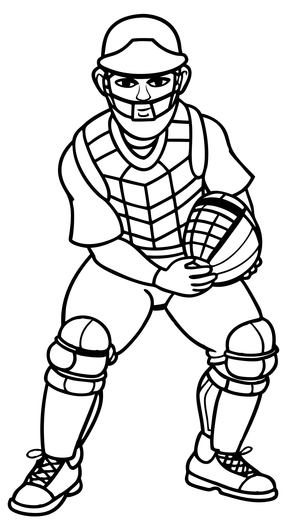 coloriages de receveur de baseball